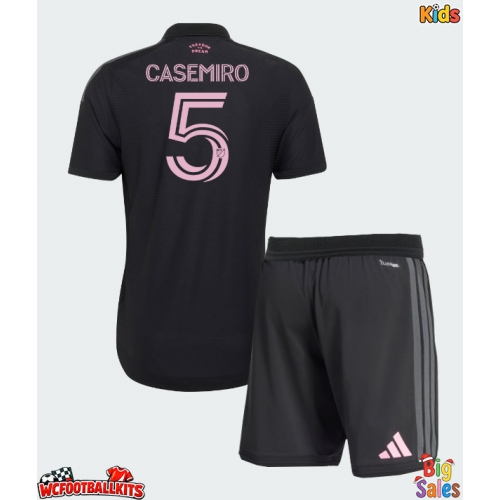 Inter Miami Casemiro #5 Replica Away Stadium Kit for Kids 2026-27 Short Sleeve (+ pants)